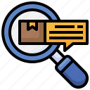search, magnifying, glass, inspection, package, delivery