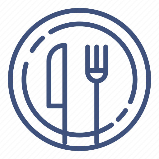 Dinner, food, fork, kitchen, knife, lunch, plate icon - Download on Iconfinder