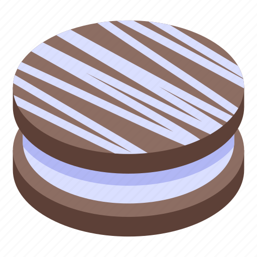Cartoon, chocolate, christmas, cookie, creamy, food, isometric icon - Download on Iconfinder