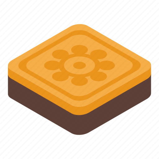 Cartoon, cookie, cream, food, heart, isometric, square icon - Download on Iconfinder