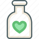 bottle, heart, with