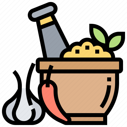 Grind, ingredient, mortar, seasoning, spice icon - Download on Iconfinder
