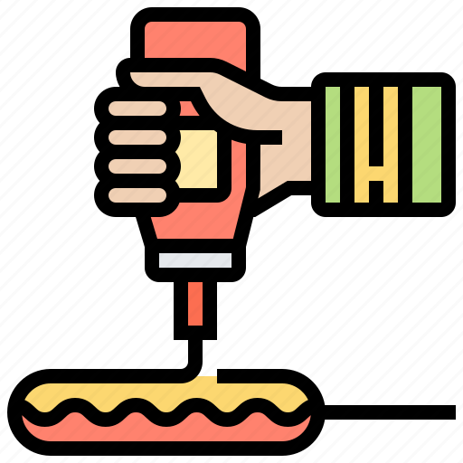 Hotdog, ketchup, meal, sausage, squeeze icon - Download on Iconfinder