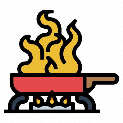 Cooking, flambe, food, frying, kitchen, pan, restaurant icon - Download on Iconfinder