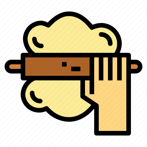 Dough, hand, knead, pin, rolling icon - Download on Iconfinder