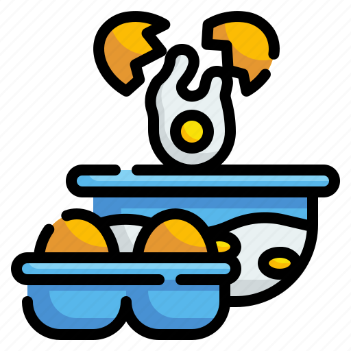 Bowl, breaking, cooking, crack, egg, food, kitchen icon - Download on Iconfinder