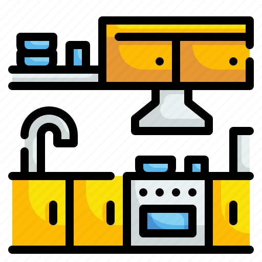 Cabinets, furniture, household, kitchen, oven, sink, stove icon - Download on Iconfinder