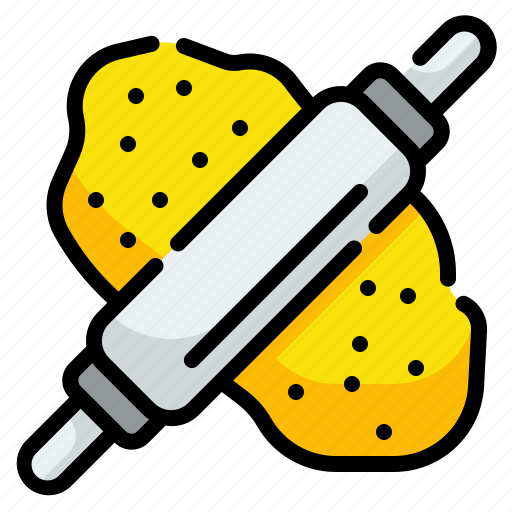 Bakery, cooking, dough, household, kitchenware, knead, rolling icon - Download on Iconfinder