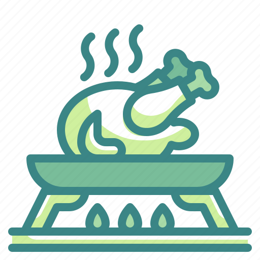 Chicken, cooking, fried, frying, kitchen, pan, restaurant icon - Download on Iconfinder