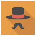 cap, hat, magic, magician, moustache, style, disguise