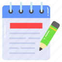 notepad, sheet, data, writing, pencil, stationary, copyright