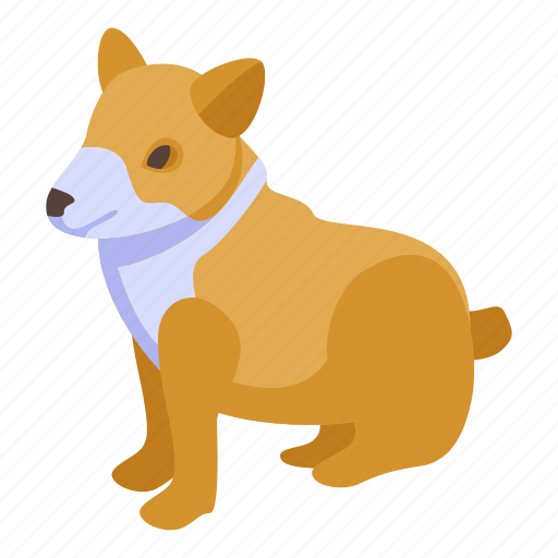 Baby, canine, cartoon, corgi, dog, isometric, silhouette icon - Download on Iconfinder