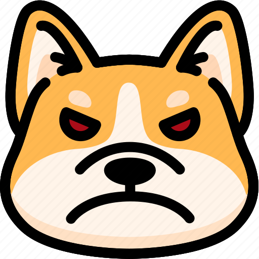 Angry, corgi, emoji, emotion, expression, face, feeling icon - Download on Iconfinder