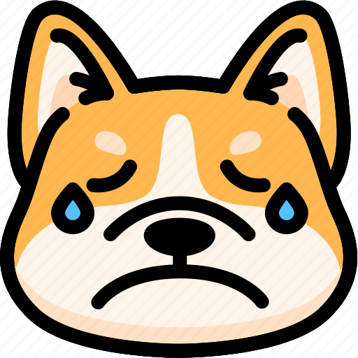 Corgi, cry, emoji, emotion, expression, face, feeling icon - Download on Iconfinder