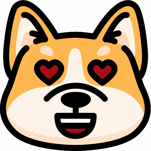 Corgi, emoji, emotion, expression, face, feeling, love icon - Download on Iconfinder