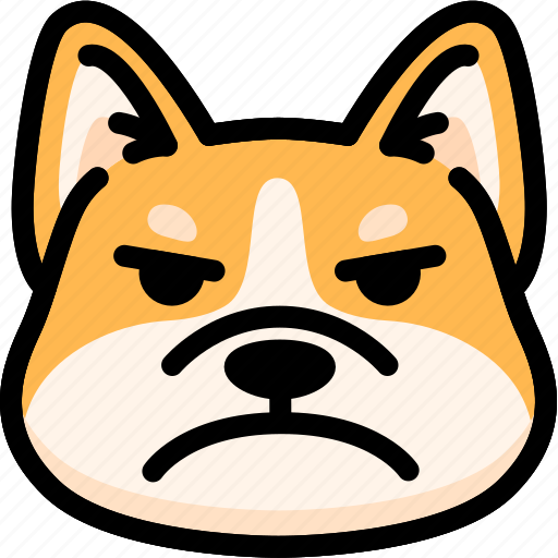 Corgi, emoji, emotion, expression, face, feeling, mad icon - Download on Iconfinder