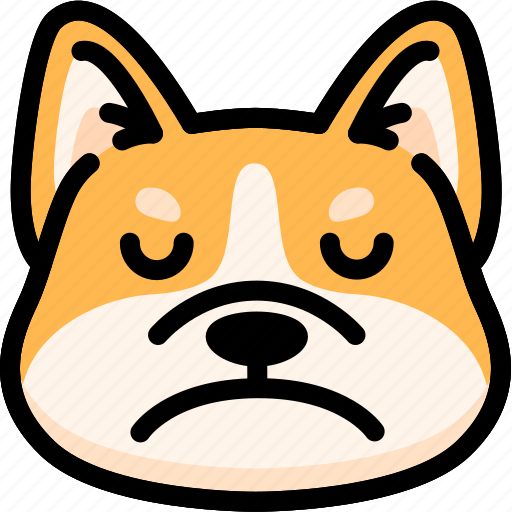 Corgi, emoji, emotion, expression, face, feeling, sad icon - Download on Iconfinder