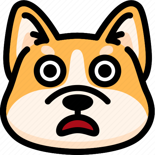 Corgi, emoji, emotion, expression, face, feeling, shocked icon - Download on Iconfinder