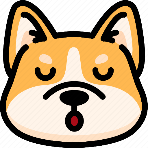 Corgi, emoji, emotion, expression, face, feeling, sleeping icon - Download on Iconfinder