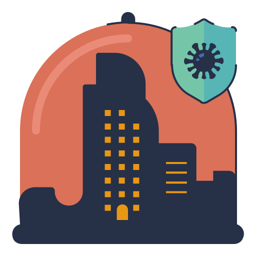 Building, city, disease, protection, safety, virus icon - Free download