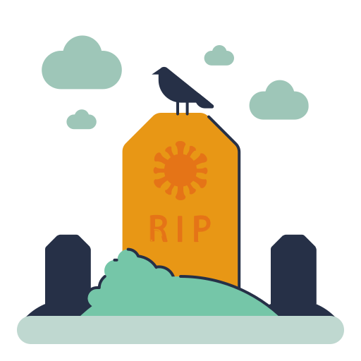 Bird, cloud, dead, death, graveyard, tombstone icon - Free download