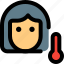 woman, thermometer, coronavirus, temperature 
