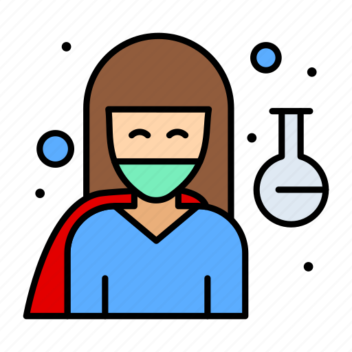 Corona, coronavirus, doctor, female, professor, scientist, superhero icon - Download on Iconfinder