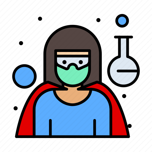 Corona, coronavirus, doctor, female, scientist, superhero icon - Download on Iconfinder