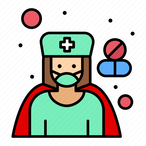 Corona, coronavirus, female, health, hospital, pharmacist, superhero icon - Download on Iconfinder