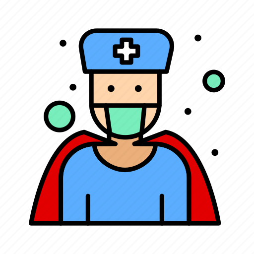 Corona, coronavirus, doctor, male, nurse, physician, superhero icon - Download on Iconfinder
