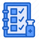 audit, checklist, clipboard, bottle, list, corona, vaccination