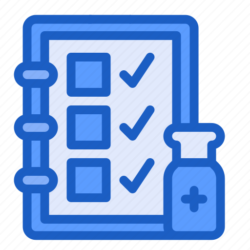 Audit, checklist, clipboard, bottle, list, corona, vaccination icon - Download on Iconfinder