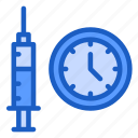 treatment, injection, syringe, clock, vaccination, timmer, corona