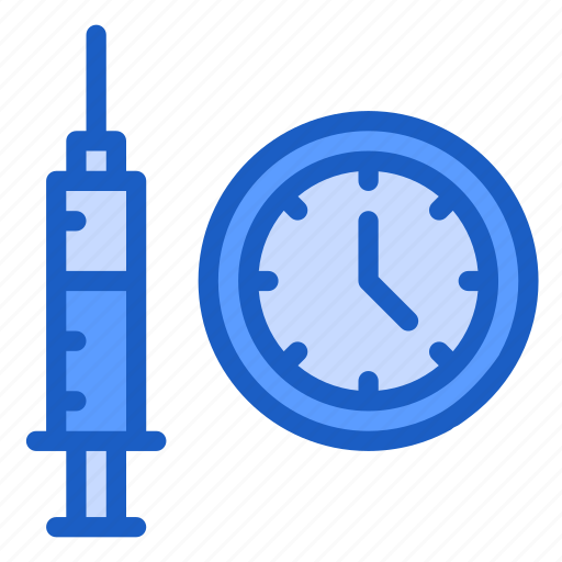 Treatment, injection, syringe, clock, vaccination, timmer, corona icon - Download on Iconfinder