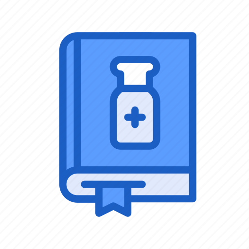 Book, manual, medical book, handbook, bottle, vaccination, corona icon - Download on Iconfinder