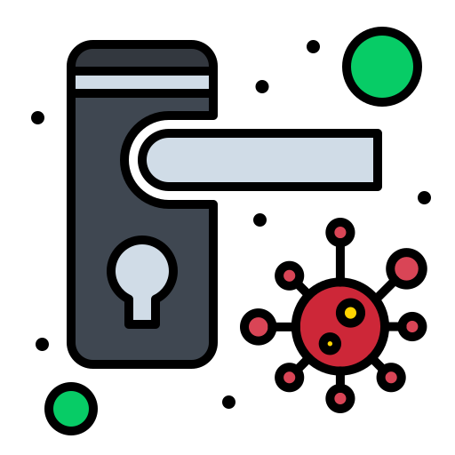 Bacteria, doorknob, locked, safety icon - Free download