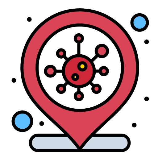 Coronavirus, covid19, infection, location, place icon - Free download