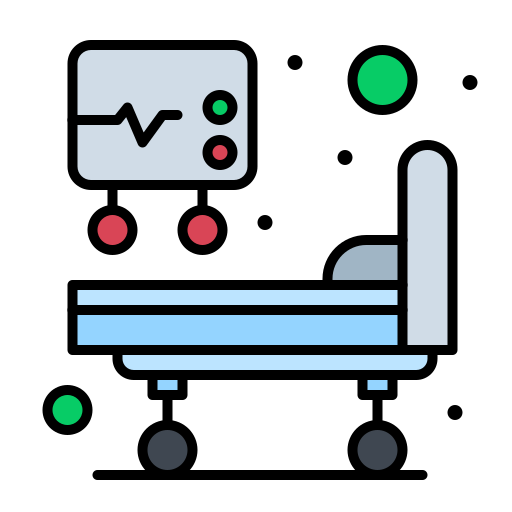 Bed, hospital, icu, medical, treatment icon - Free download