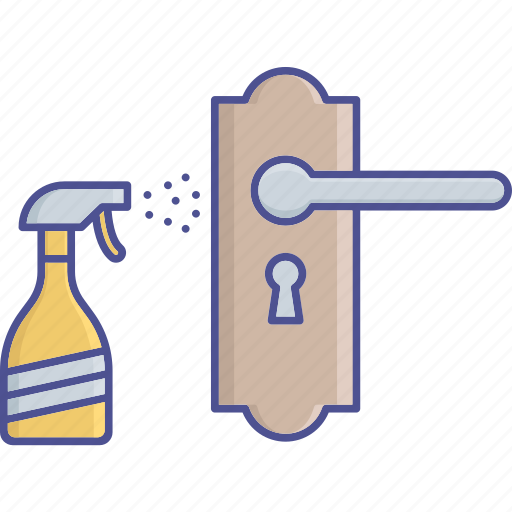 Contamination, disinfect, door knob, sanitize, spray your home icon - Download on Iconfinder