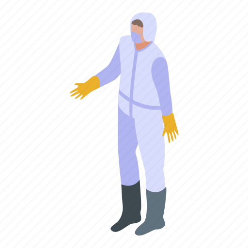Cartoon, coronavirus, costume, isometric, medical, person, protection icon - Download on Iconfinder