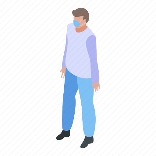 Cartoon, coronavirus, face, isometric, man, medical, patient icon - Download on Iconfinder