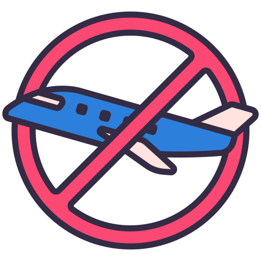 Coronavirus, covid, flight, plane, prohibited, quarantine, travel icon - Free download