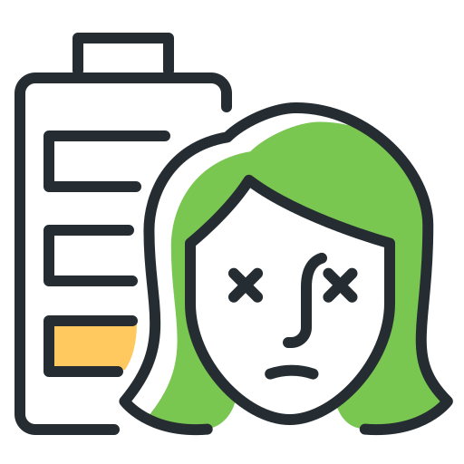 Exhausted, girl, symptom, tiredness icon - Free download