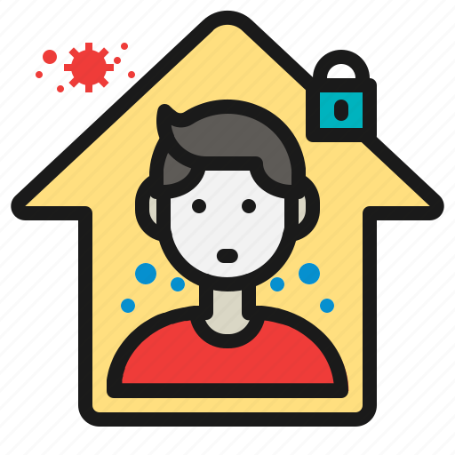 Home, house, human, lockdown, refection, residence, safety icon - Download on Iconfinder