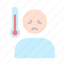 fever, sick, temperature, thermometer