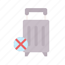 travel, ban, forbidden, suitcase