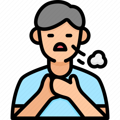 Difficulty breathing, pneumonia, sick, healthcare and medical, illness, avatar, man icon - Download on Iconfinder