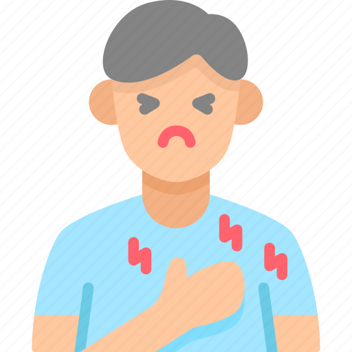 Chest pain, chest pain or pressure, caucasian, symptom, healthcare and medical, illness, sickness icon - Download on Iconfinder