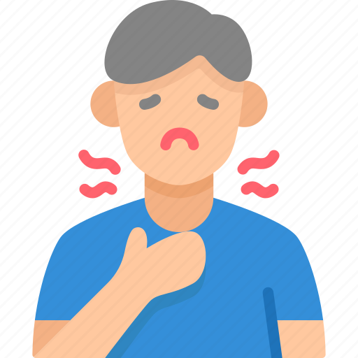 Sore throat, sick, sickness, symptom, healthcare and medical, illness, avatar icon - Download on Iconfinder