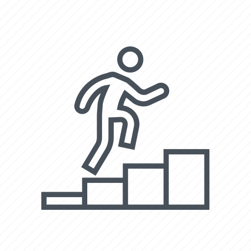 Business, climb up, employee, growth, man, rise, staircase icon - Download on Iconfinder